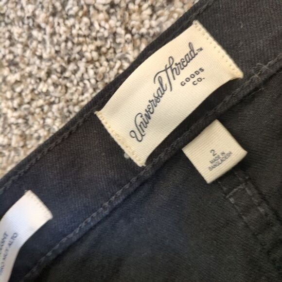 Universal Thread Size 2 Highest Straight Jeans Black Denim Button Fly - Picture 3 of 7